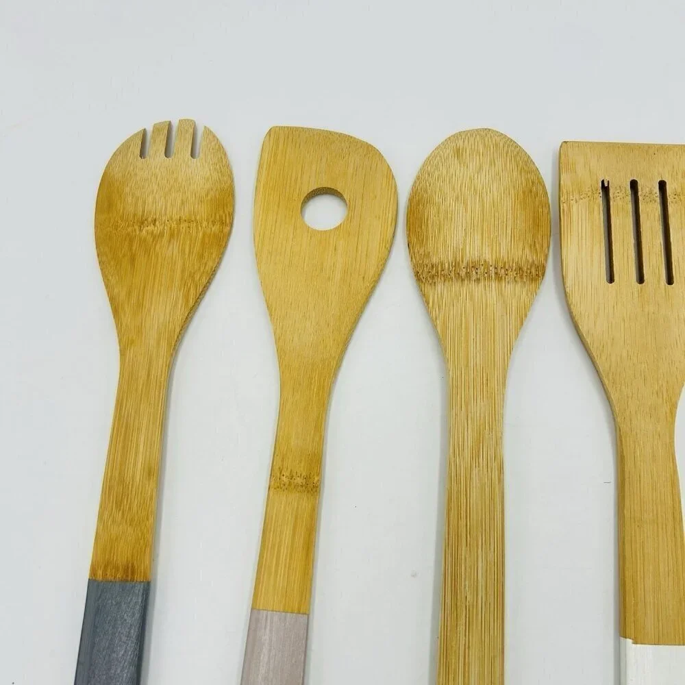 Lot of 6 Wooden Spoons Spatulas Country Farmhouse Cottage